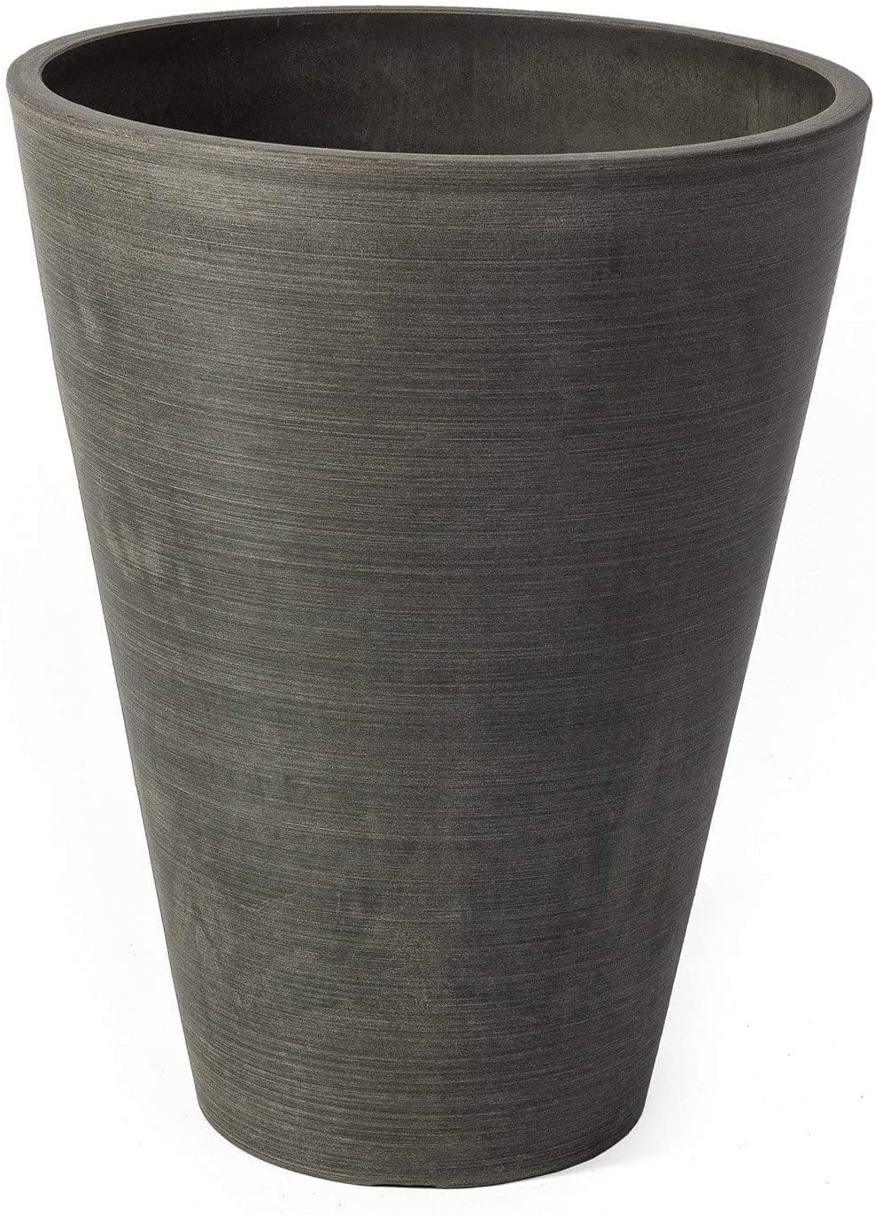 18 x 12.5 x 12.5 in. Valencia Round Planter Pot, Textured Charcoal