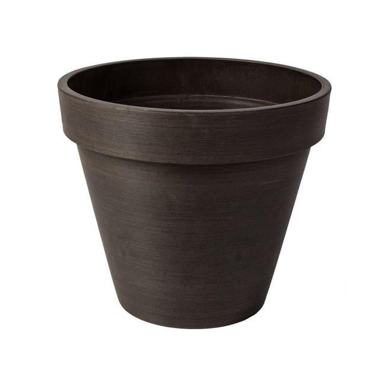 12 x 14 x 14 in. Valencia Round Banded Planter Pot, Textured Brown