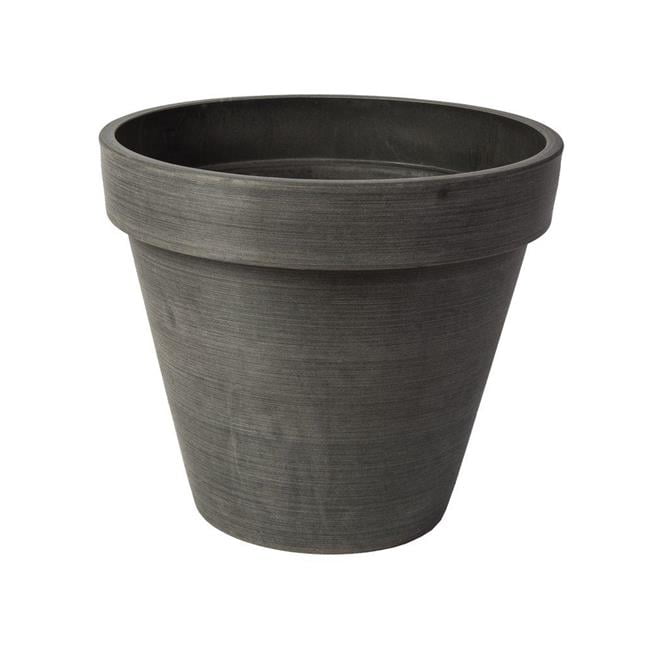 12 x 14 x 14 in. Valencia Round Banded Planter Pot, Textured Charcoal