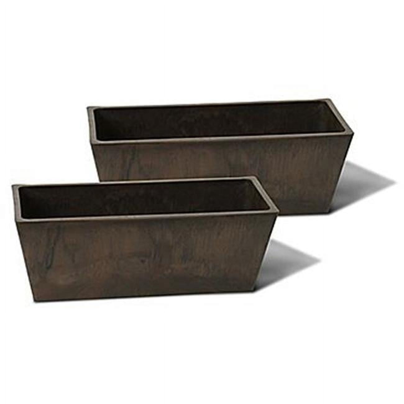 Valencia Rectangle Windowsill Planter - Chocolate - Pack of 2