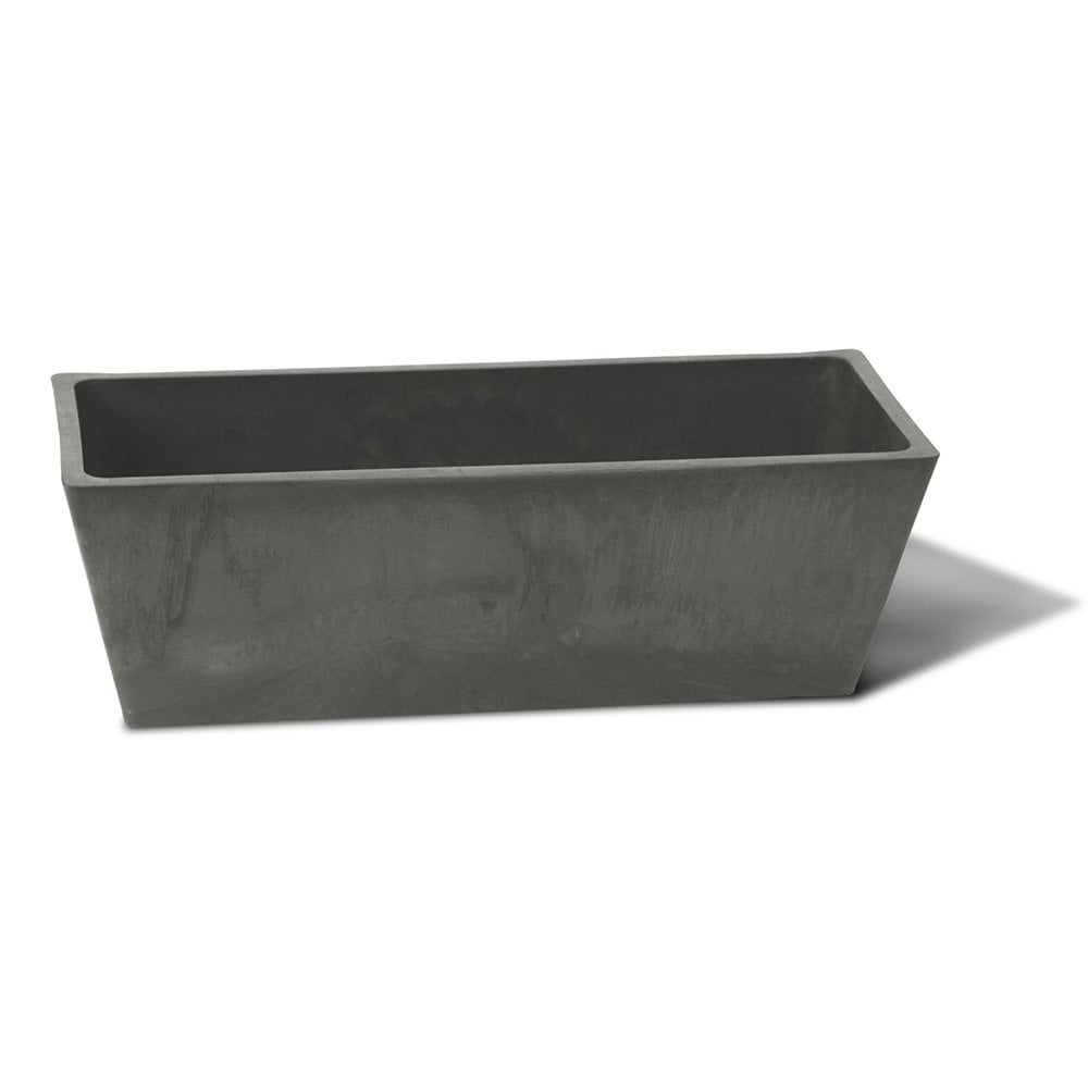 7 x 7.5 x 20 in. Valencia Rectangle Windowsill Planter, Light Charcoal
