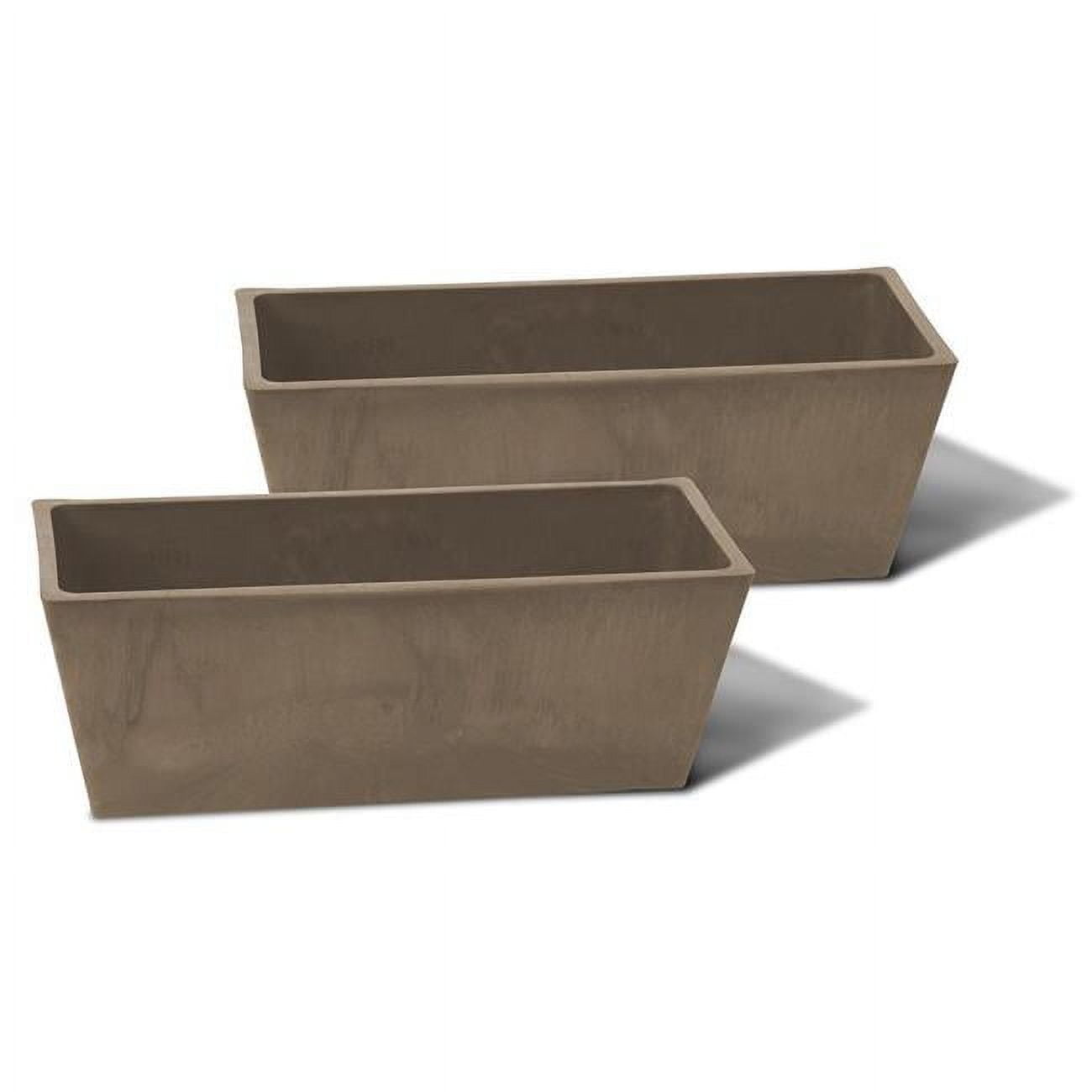 5.5 x 6 x 14 in. Valencia Rectangle Windowsill Planter, Taupe - Pack of 2