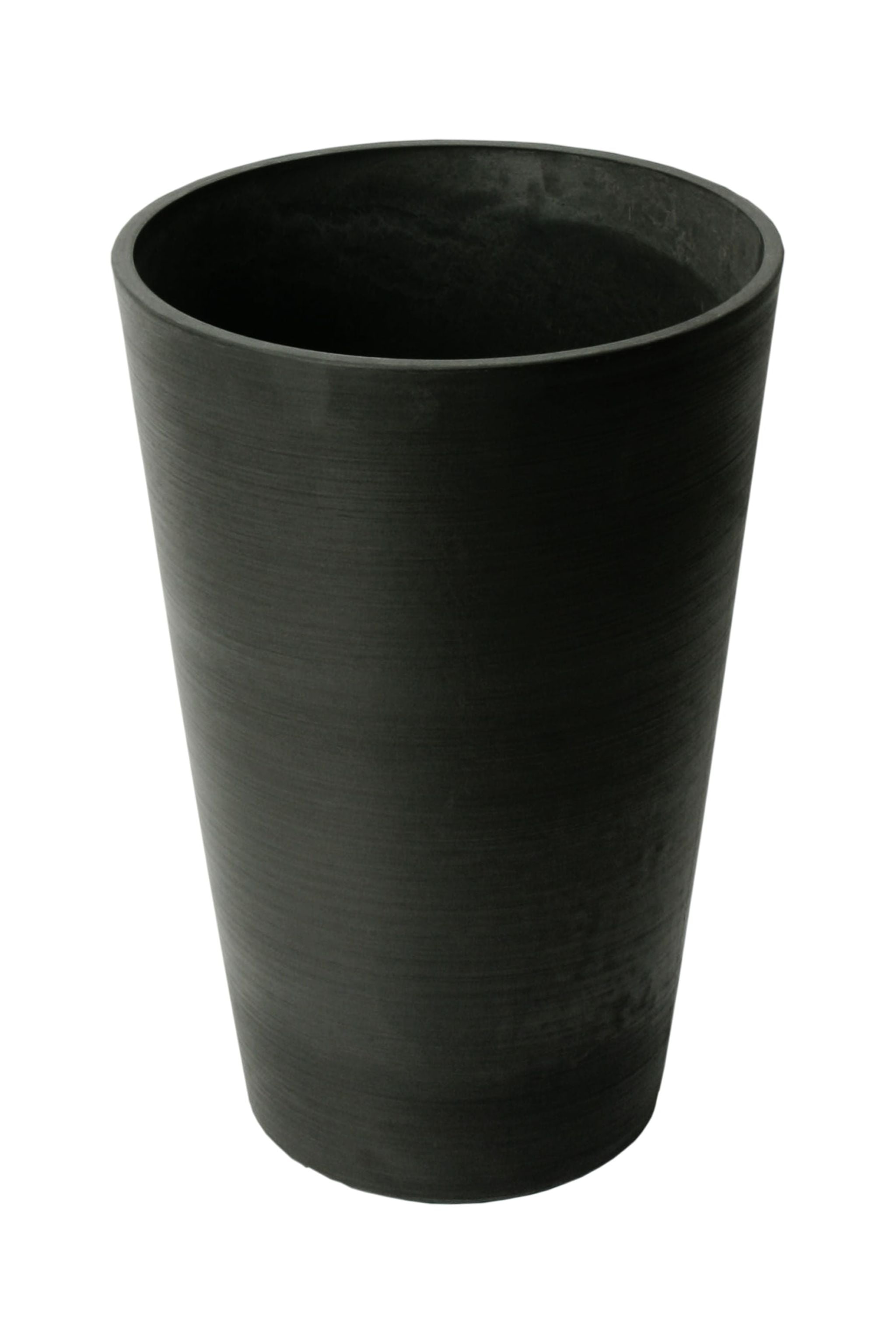 16330 12 x 18 in. Valencia Round Taper Planter - Spun Black