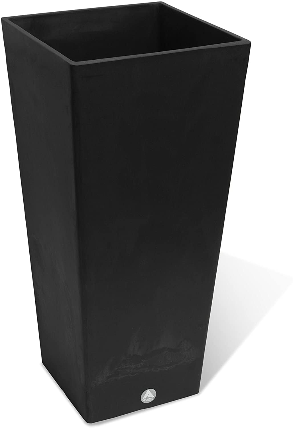 13 x 28 in. Valencia Square Taper Planter with Elevated Plant Shelf - Black
