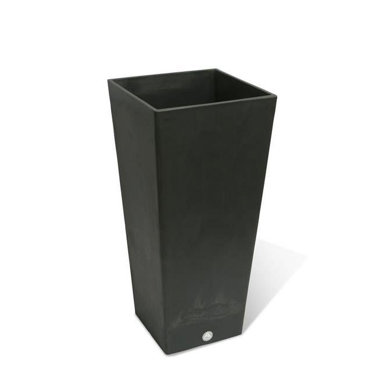 17633 13 x 28 in. Valencia Square Taper Planter with Elevated Plant Shelf - Slate