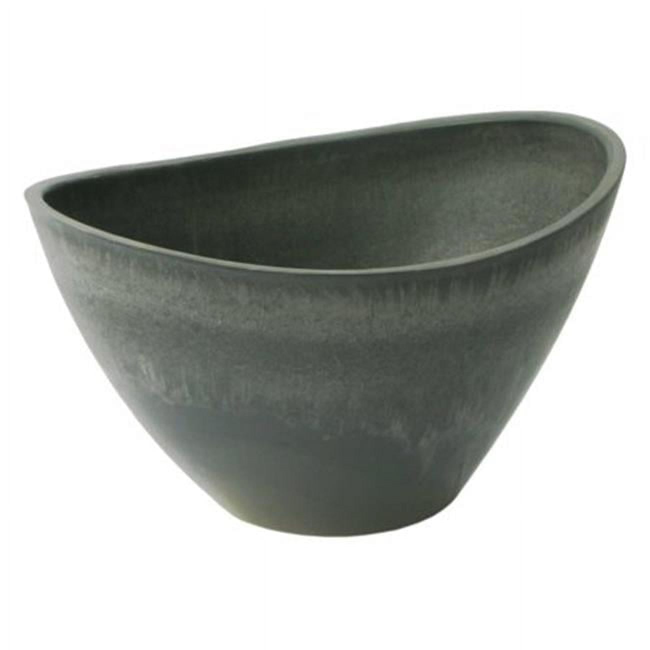 Valencia Planter with Wave Bowl - Charcoal Marble - 16 x 12 x 10 in.
