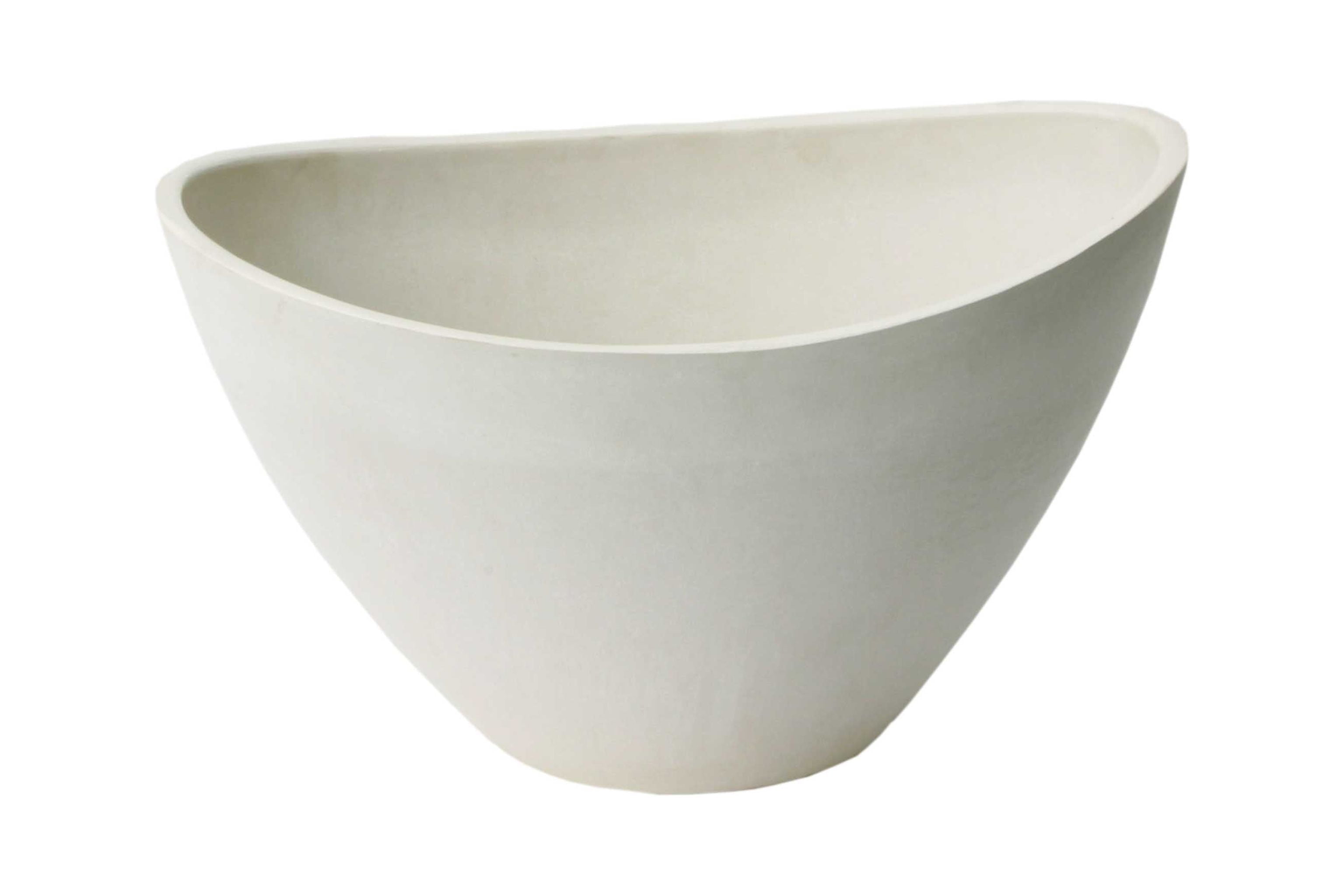 Valencia Planter with Wave Bowl - Whitestone - 16 x 12 x 10 in.