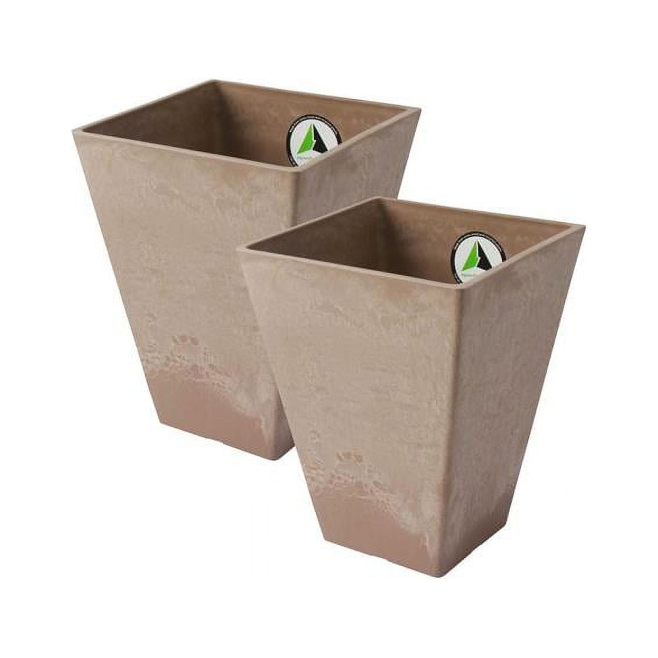 Valencia 11.5 x 14 in. 2 Square Planters, Taupe - Pack of 2