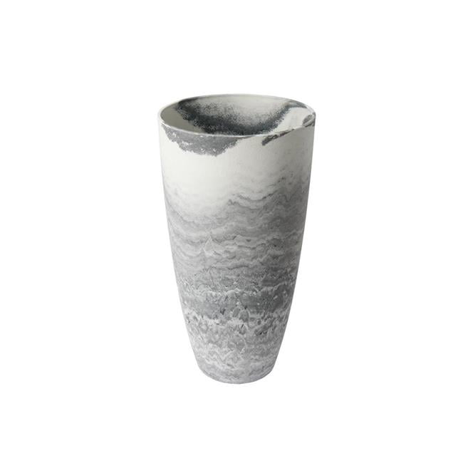 14 in. dia. by 26.5 in. Height Tall Curve Vase Planter, Marble