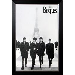 Picture of The Beatles At The Eiffel Tower - Framed Canvas Reprint