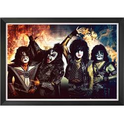 Picture of Autograph Authentic AAAPM32775 Kiss Rock Band Framed Art