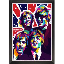 Picture of Autograph Authentic AAAPM32777 The Beatles Union Jack Framed Pop Art