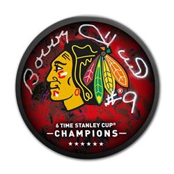 Picture of Autograph Authentic AAHPH32902 Champs Chicago Blackhawks Bobby Hull Signed Puck 6 Stanley Cup