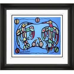 Picture of Autograph Authentic AAAPA32914 30 x 33 in. Astral Thunderbirds by Norval Morrisseau Framed Art Print