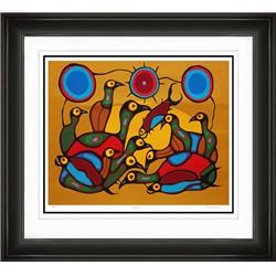 Picture of Autograph Authentic AAAPA32919 30 x 33 in. The Gathering by Norval Morrisseau Framed Art Print