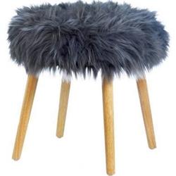 Picture of AE Wholesale 10018180 Faux Fur Foot Stool&#44; Gray