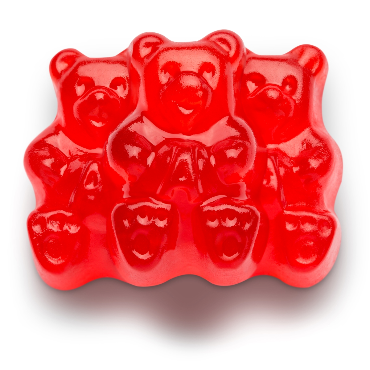 50107 5 lbs Wild Cherry Gummi Bears, Red - Pack of 4