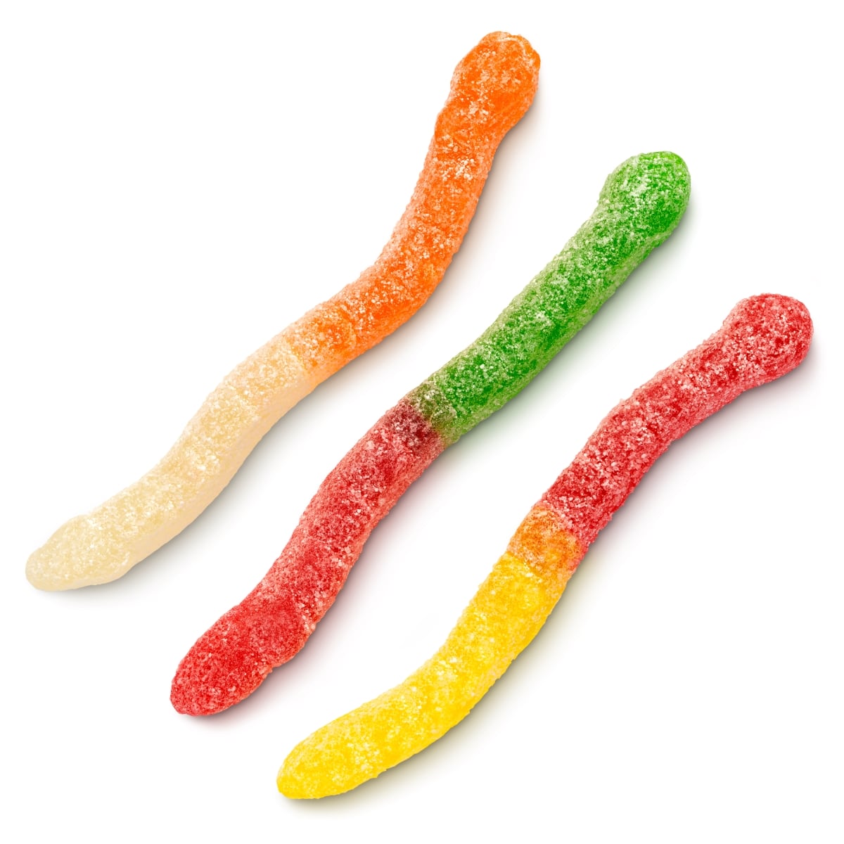 50118 4.5 lbs Large Sour Fruit Gummi Worms, Assorted Color - Pack of 4