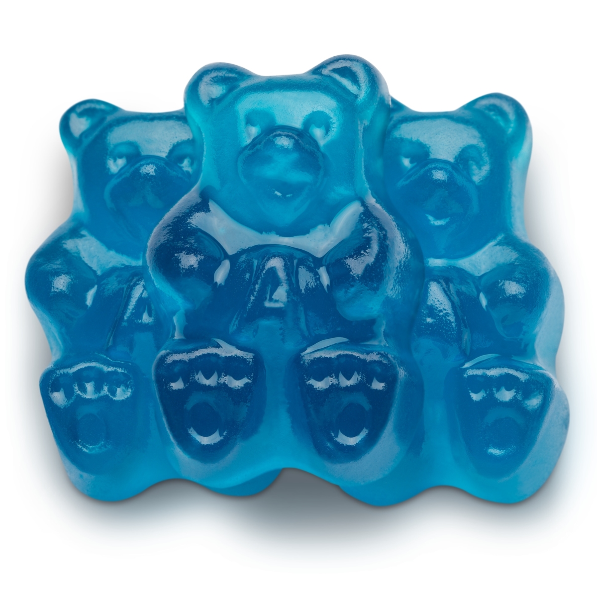 50123 5 lbs Raspberry Gummi Bears, Blue - Pack of 4
