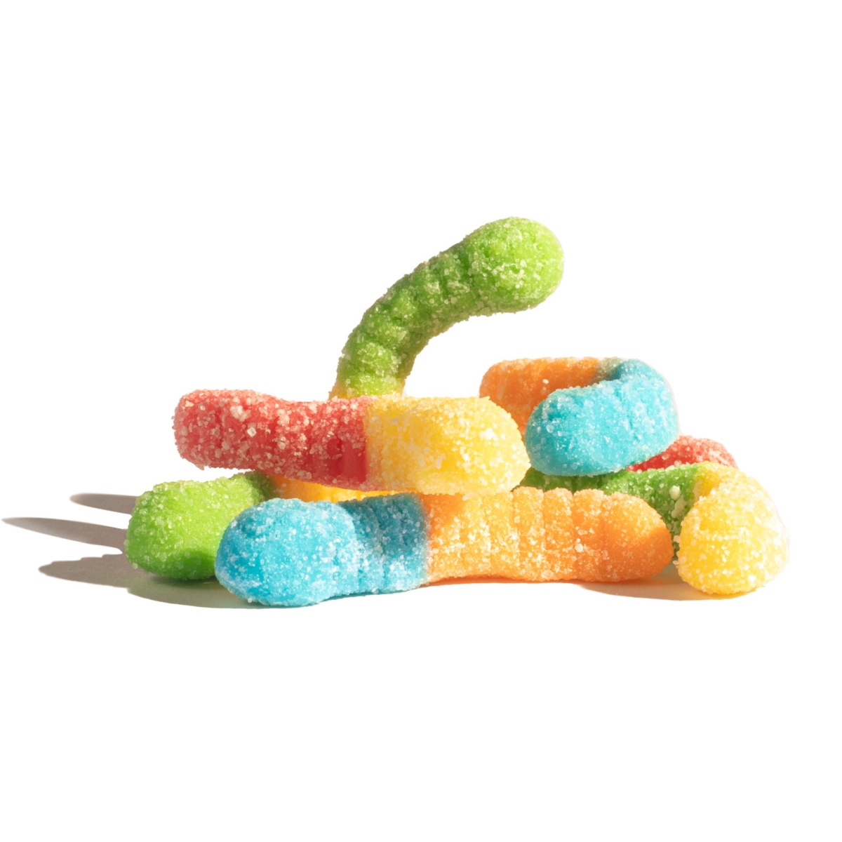 50124 4.5 lbs Sour Mini Neon Gummi Worms, Assorted Color - Pack of 4
