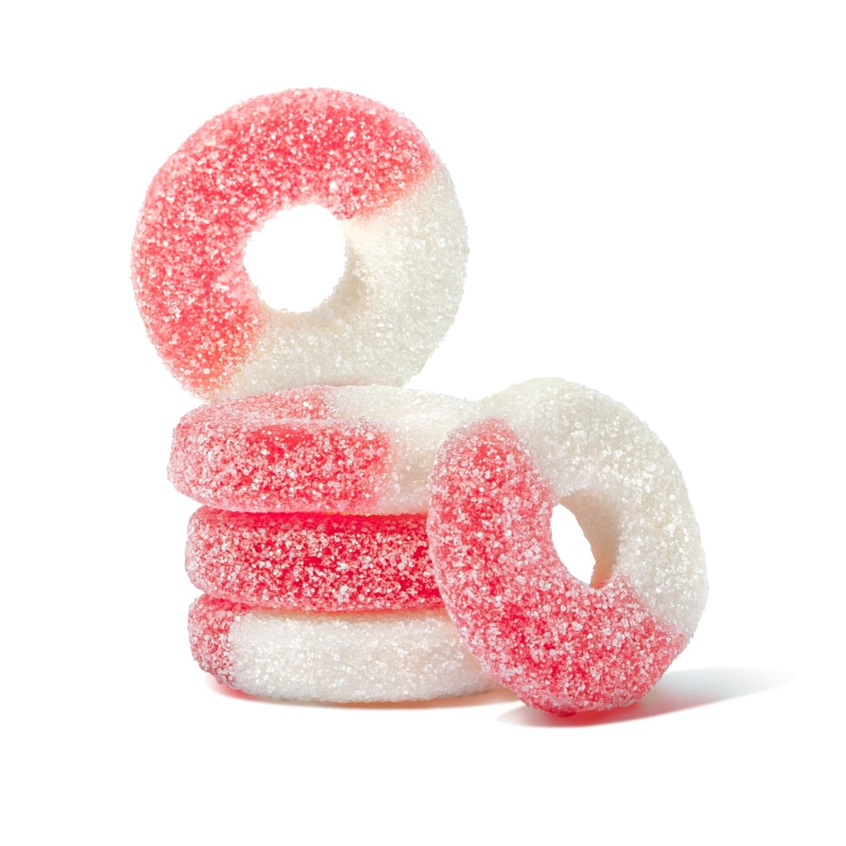 50134 4.5 lbs Gummi Watermelon Rings, Pink & White - Pack of 4
