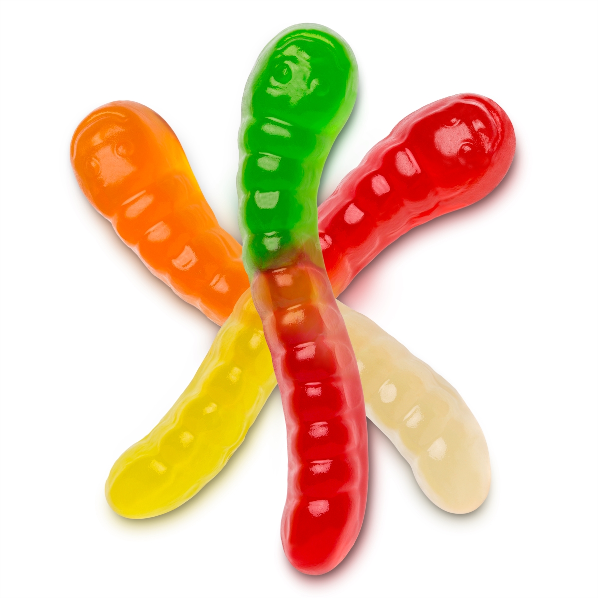 50137 5 lbs Mini Fruit Gummi Worms, Assorted Color - Pack of 4