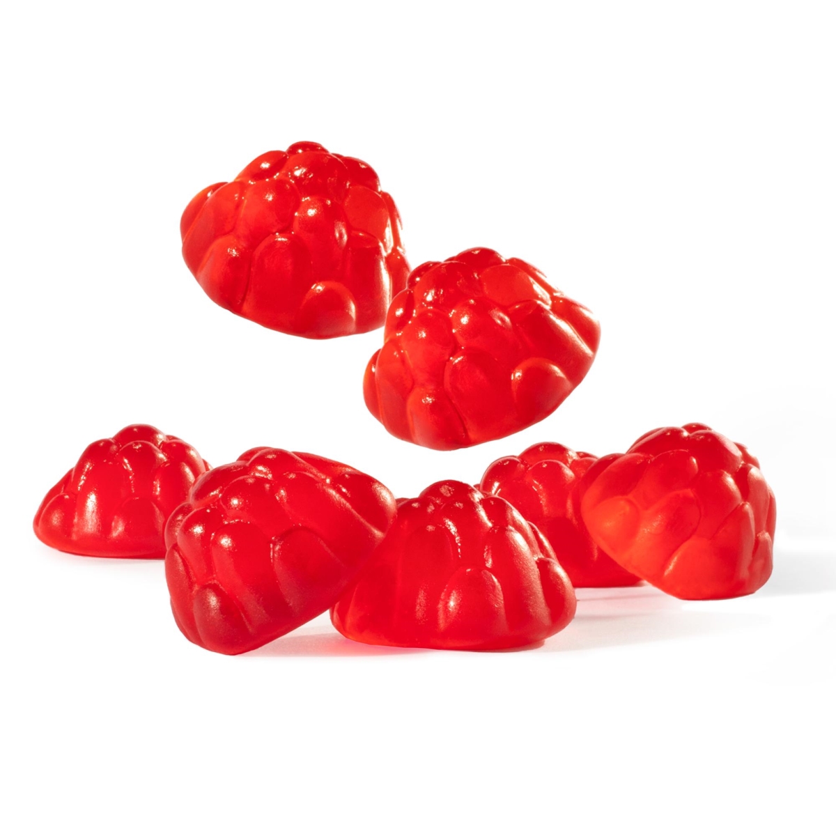 50141 5 lbs Raspberries Gummi, Red - Pack of 4