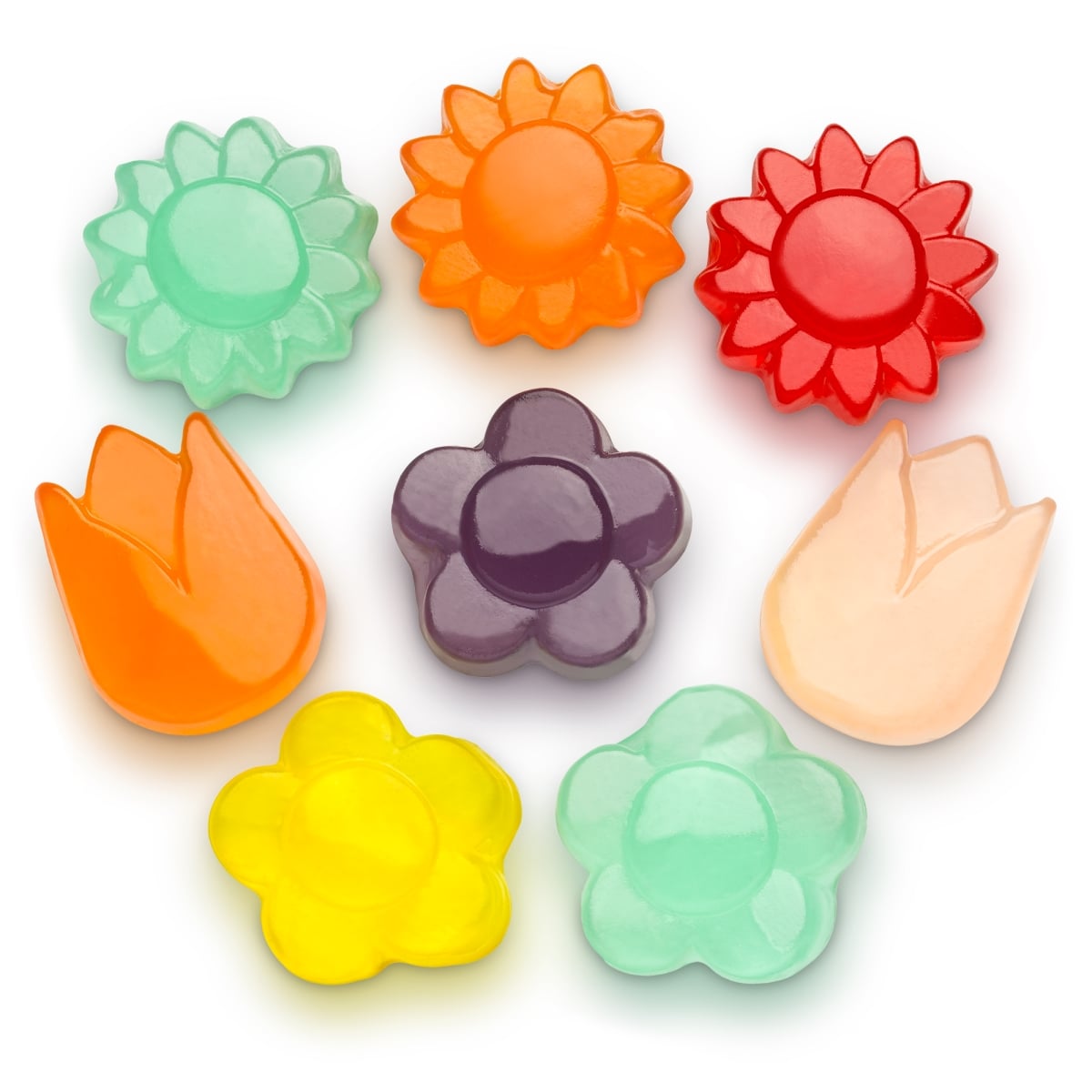 50162 5 lbs Gummi Awesome Blossoms, Assorted Color - Pack of 4