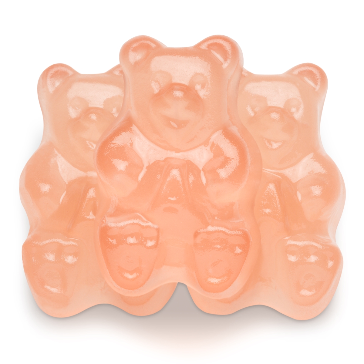 50176 5 lbs Grapefruit Gummi Bears, Pink - Pack of 4