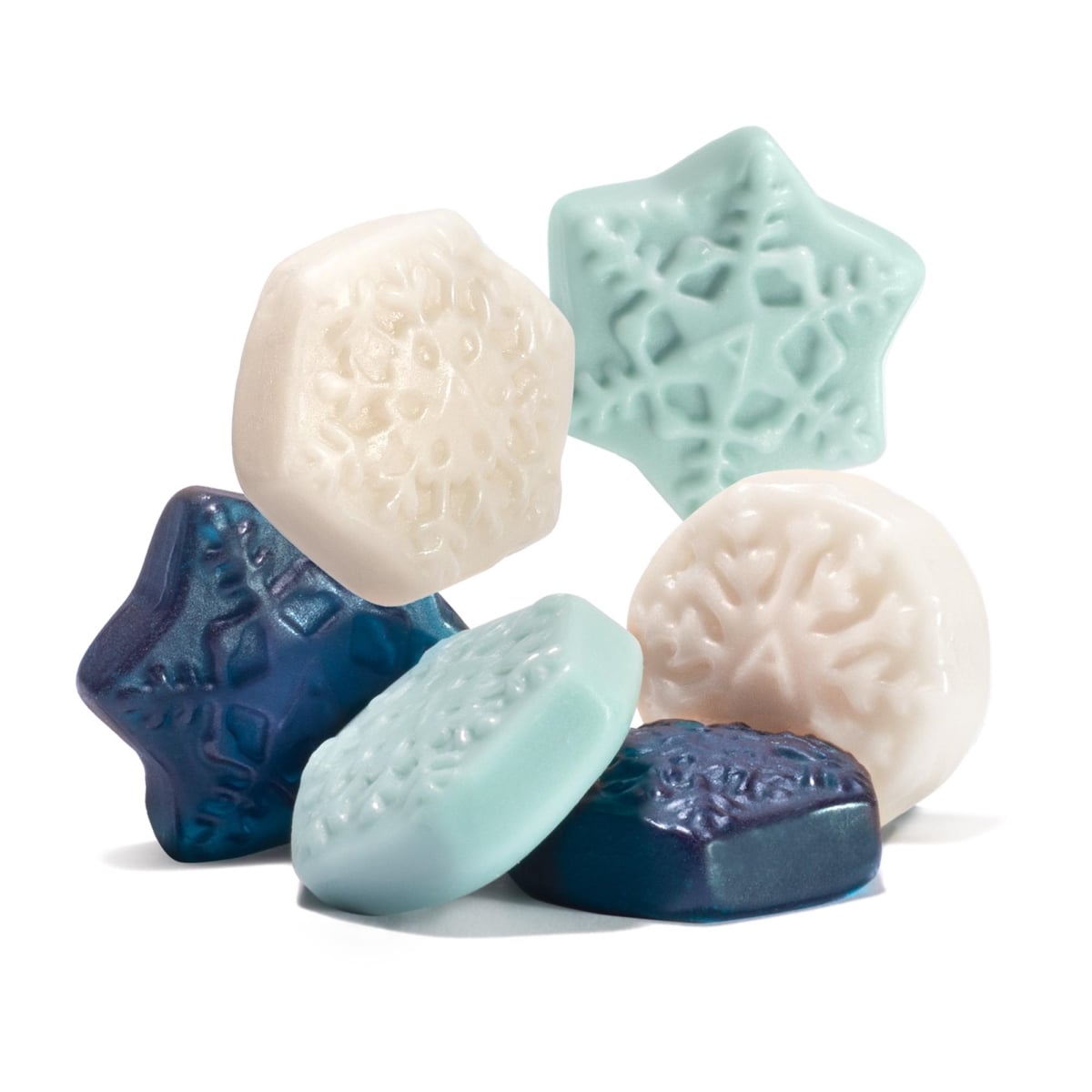 50509 5 lbs Gummi Snow Flurries, White, Light Blue & Dark Blue - Pack of 4