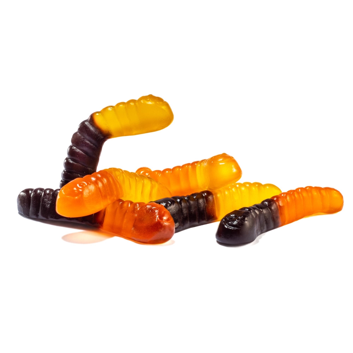 50801 5 lbs Fall Mini Gummi Worms, Orange, Yellow & Black - Pack of 4