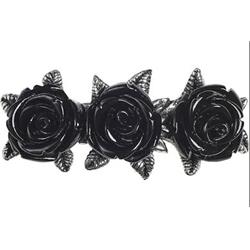 Picture of Alchemy Gothic HH12 Wild Black Rose Hair Slide