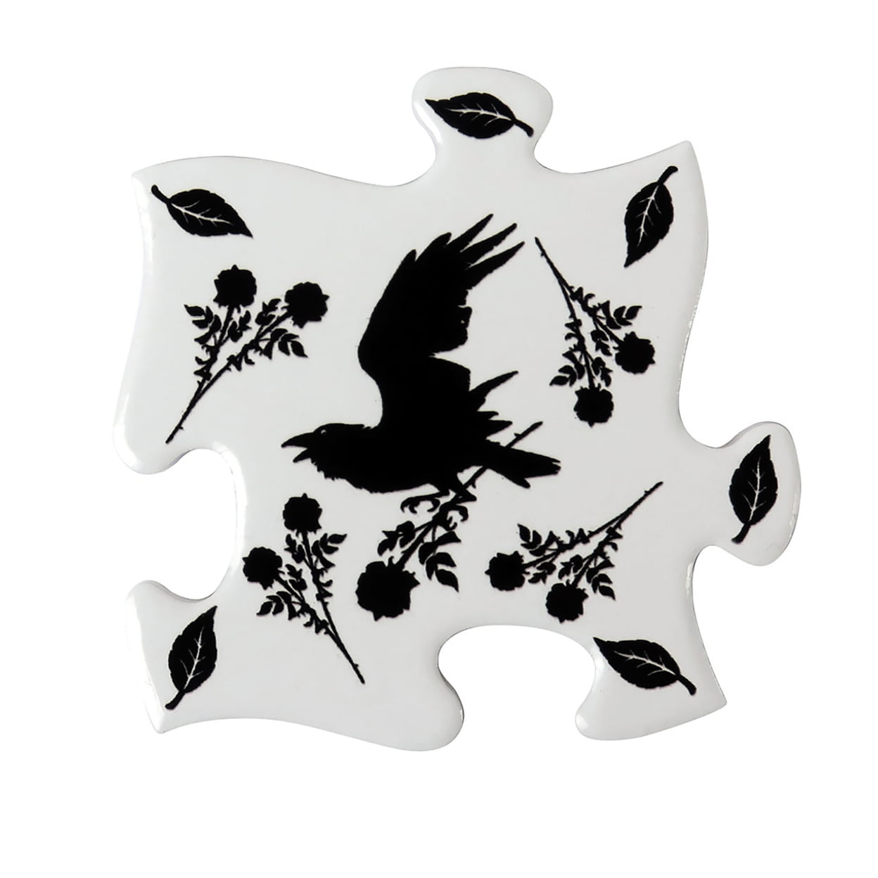 Picture of Alchemy Gothic CJ5 Ceramic Black Raven & Rose Jigsaw Coaster - 4 Piece