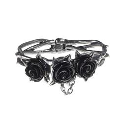 A125M-L 2.99 in. Wild Black Rose Bracelet - Large