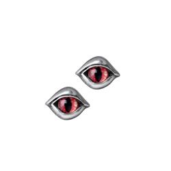 0.71 in. Demoneye Studs Earrings, Red
