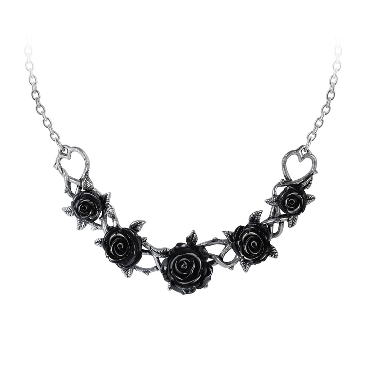 Picture of Alchemy Gothic P864 17 in. Rose Briar Choker Necklace&#44; Silver