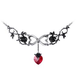 Picture of Alchemy Gothic P868 18 in. Double Heart Infinite Love Pendant Necklace, Silver