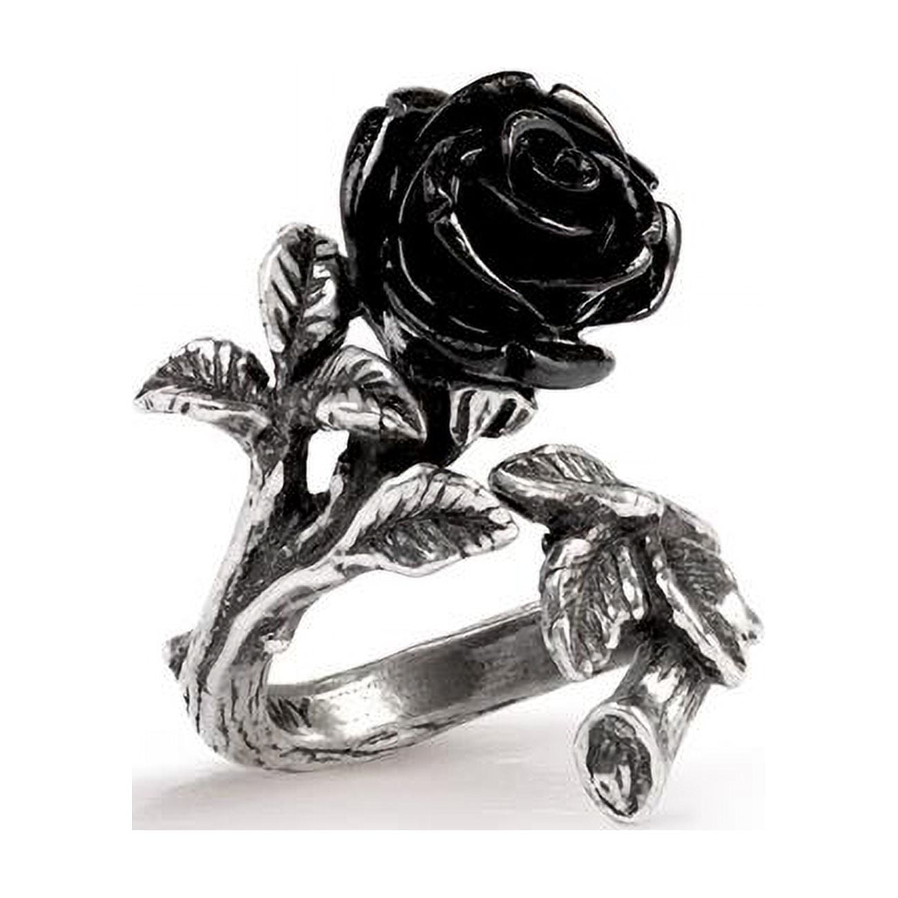 R241Q-T Wild Black Rose Ring - Size 8.5-9.5