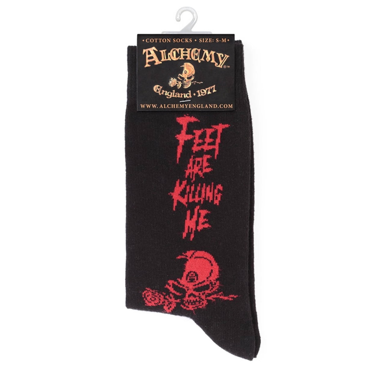 Picture of Alchemy Gothic SOX004M-L Feet Are Killing Me Socks&#44; Black & Red - Size 9-13 - Large