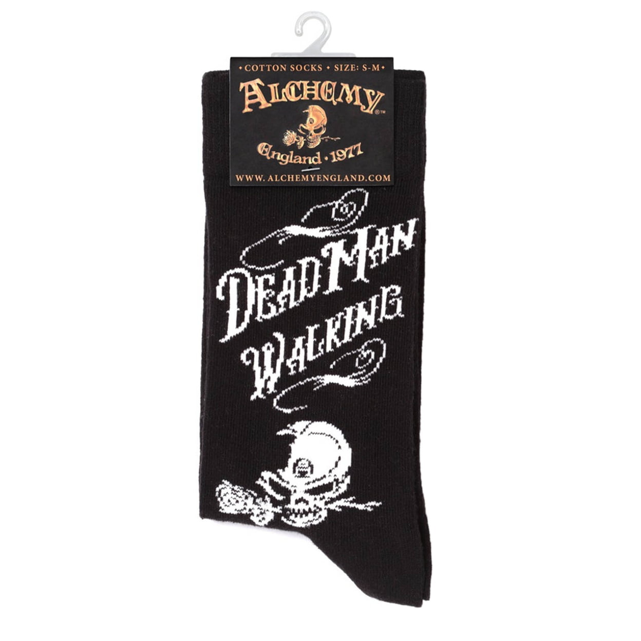Picture of Alchemy Gothic SOX005S-M Dead Man Walking Socks&#44; Black & White - Size 4-8 - Medium