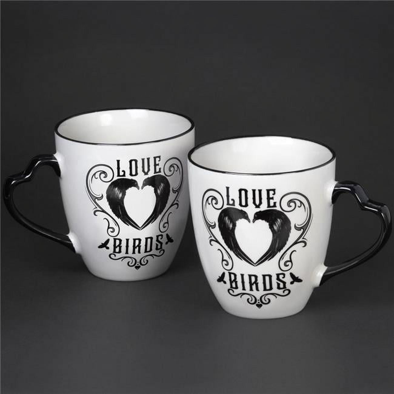 Picture of Alchemy Gothic CM3 Love Birds Mug Set&#44; Black & White - 350 ml