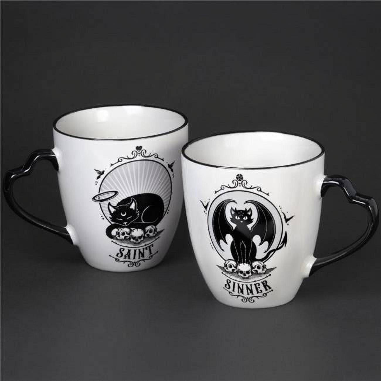 Picture of Alchemy Gothic CM4 Saint & Sinner Mug Set&#44; Black & White - 350 ml
