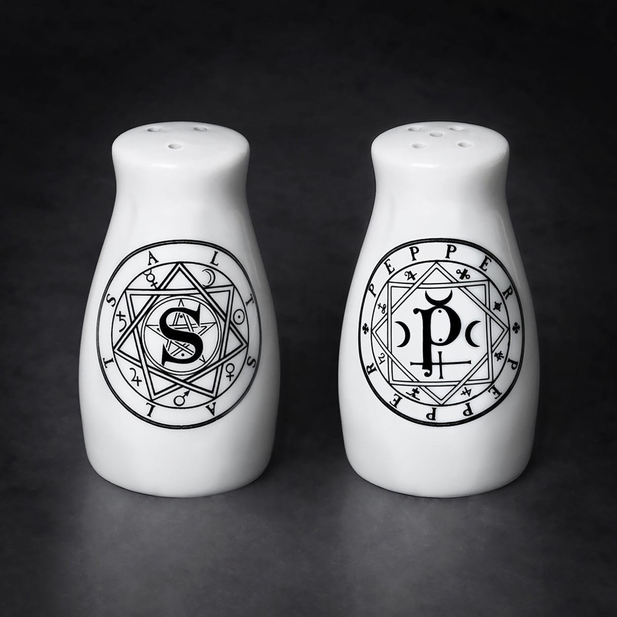Picture of Alchemy Gothic MRSP1 S & P Salt & Pepper Shaker Set&#44; White