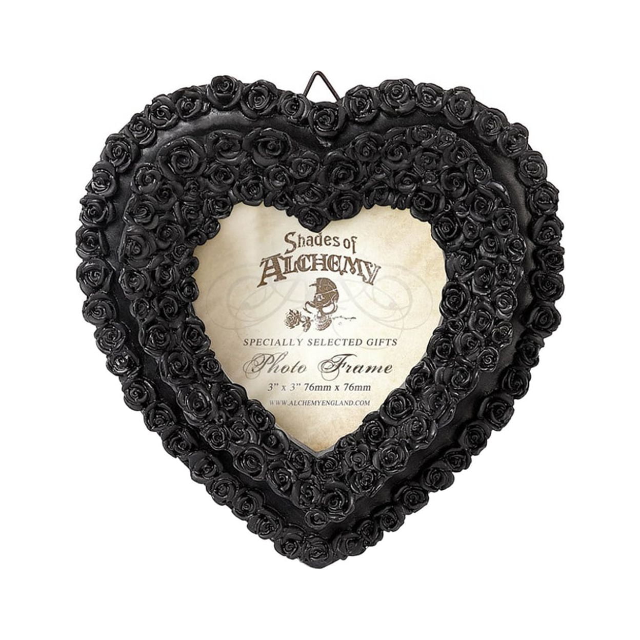 Picture of Alchemy Gothic SA21 5.31 in. Small Rose Heart Photo Frame&#44; Black