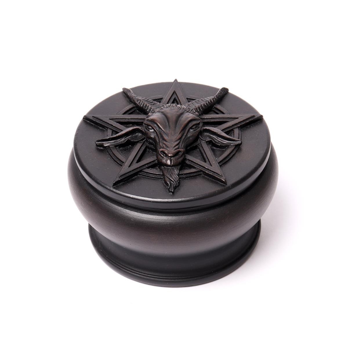 Picture of Alchemy Gothic V101 3.35 in. Bahomet Hand Finished Keepsake Box&#44; Black
