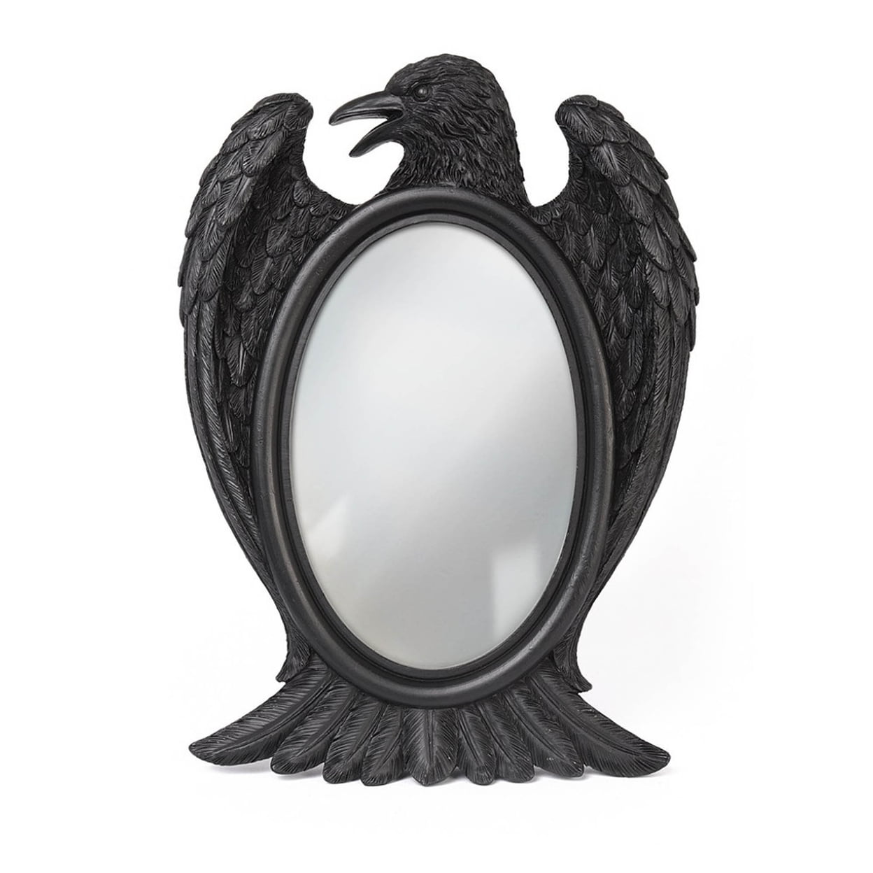 Picture of Alchemy Gothic V105 8.86 in. Raven Oval Mirror, Black