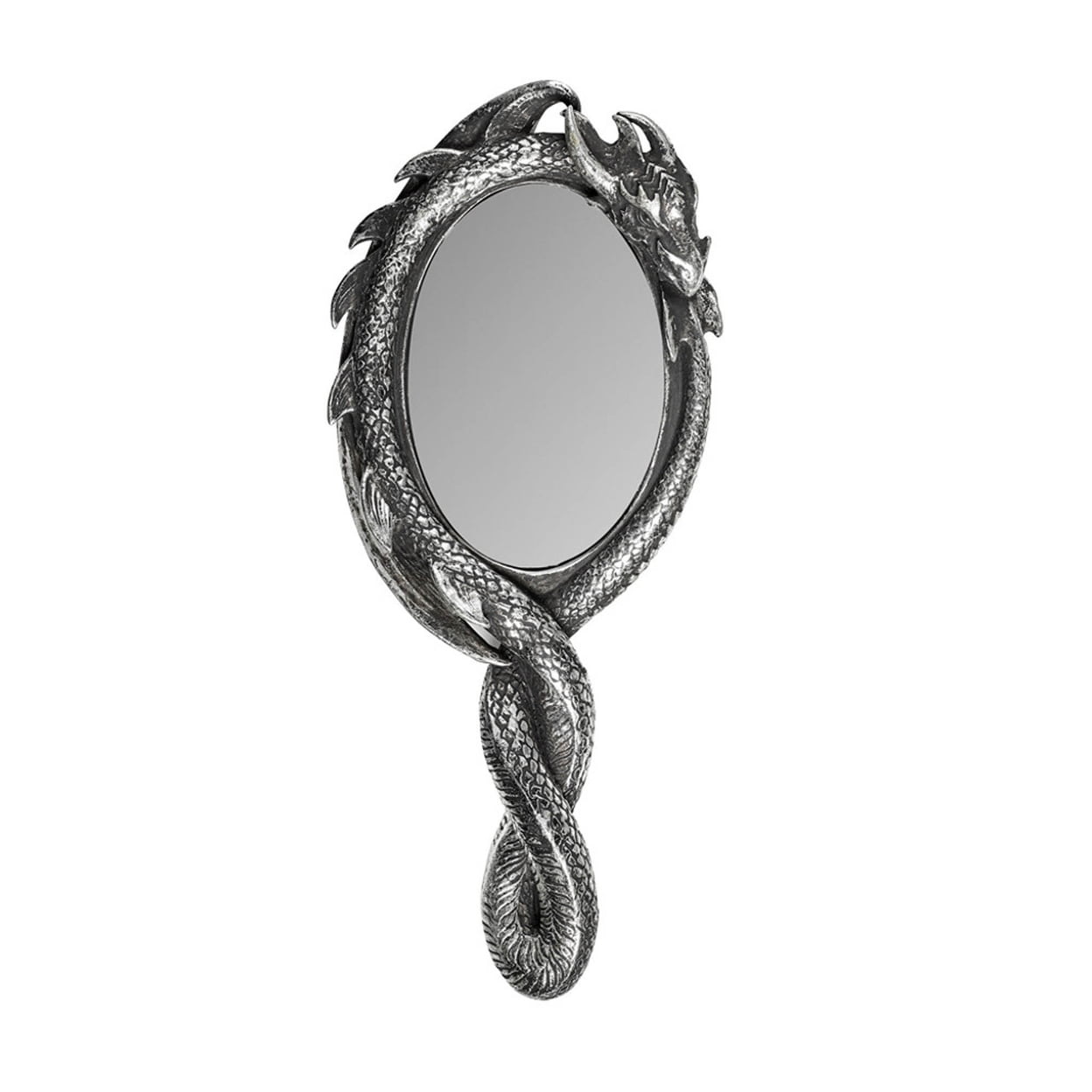 Picture of Alchemy Gothic V81 8.86 in. Dragons Hand Mirror&#44; Antique Silver