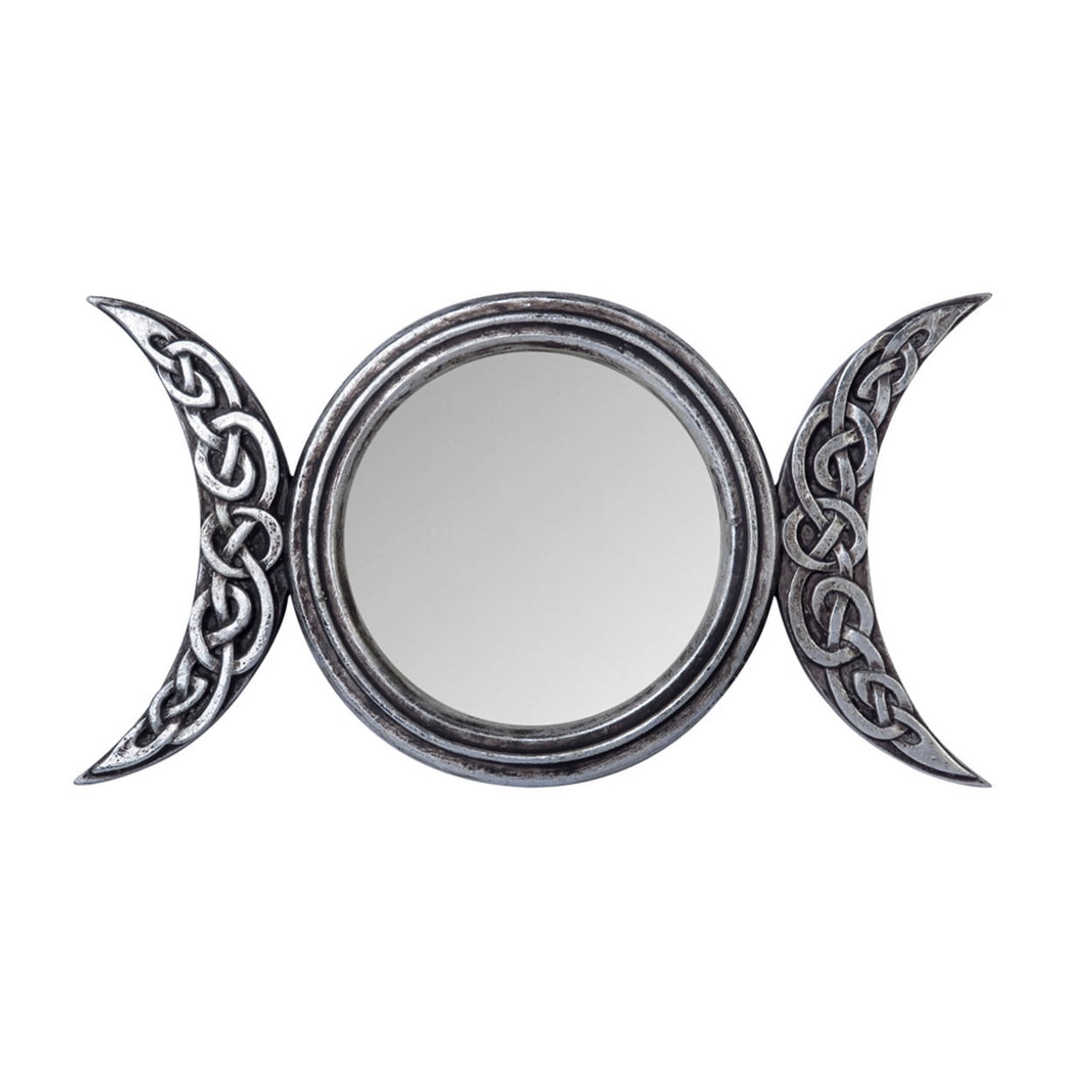 Picture of Alchemy Gothic V87 8.86 in. Triple Moon Mirror&#44; Antique Silver