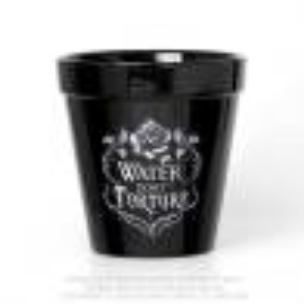 GPP4 Water Dont Torture Plant Pot, Black & White