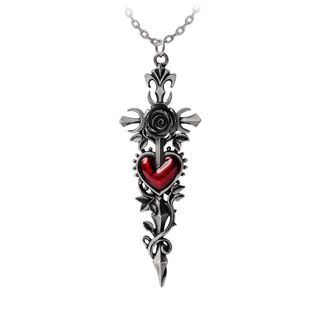 P975 Cross of the Dark Kiss Neckwear Necklace